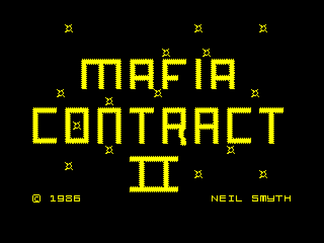 Mafia Contract II: The Sequel title screen for ZX Spectrum